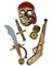 5-piece Halloween Pirate Costume Accessories for Kids, Pirate Role Play Set/Halloween Costumes for Boys/Pirate Paraphernalia